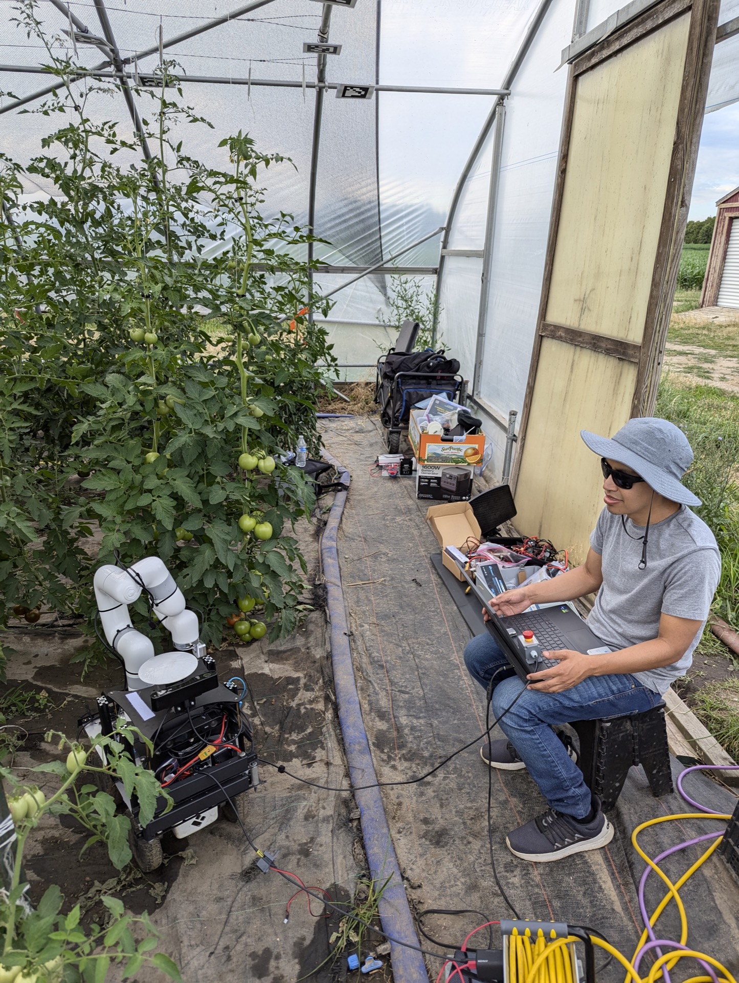 Greenhouse data collection with our mobile manipulator